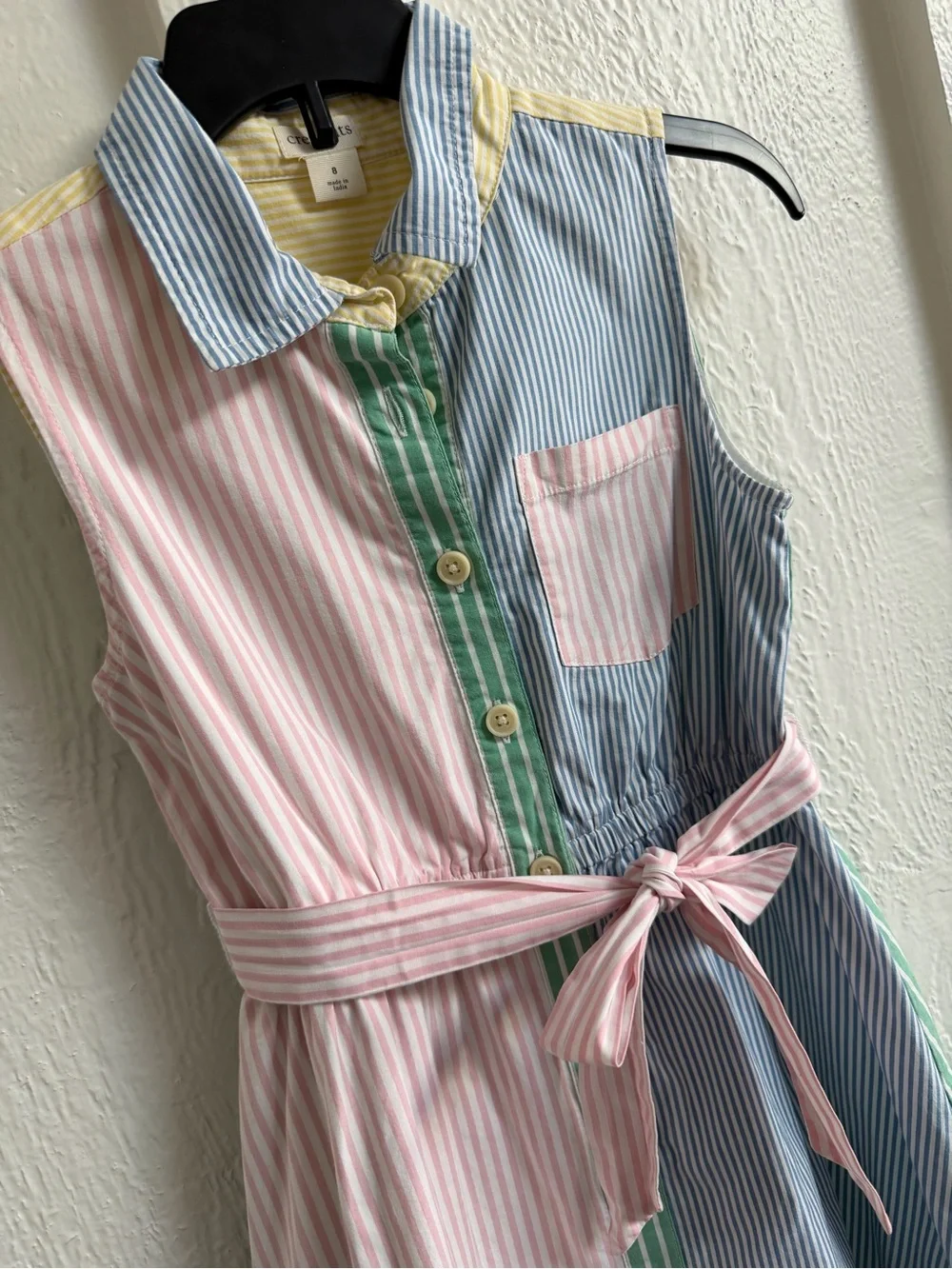J.Crew Girls' mixed-stripe shirt-dress - size 8